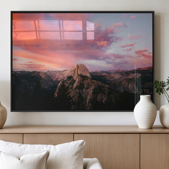 32786115-MGV-FP-36X24-3P_Black-Half Dome Wall Art Canvas Print, Framed Yosemite National Park Art Picture Print, Dramatic Sunset Perfect Adventurous Wilderness