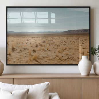 55918919-MGV-FP-36X24-3P_Black-Desert Landscape Wall Art – Golden Grass Plains and Mountain Horizon Canvas Print, Southwest Nature Photography Decor for Living