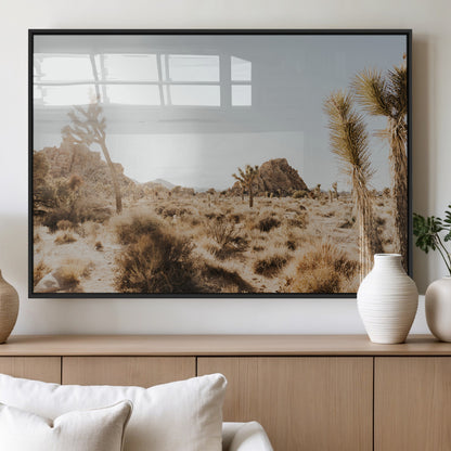 62783269-MGV-FP-36X24-3P_Black-Joshua Tree Wall Art – Desert Landscape Photography Canvas Print, Southwest Nature Artwork Rustic Home Decor for Living Room,