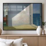 34188481-MGV-FP-36X24-3P_Black-Coastal Sunlight Wall Art – Minimalist Ocean View Canvas Print, Serene Beach House Inspired Decor for Bedroom, Living Room,