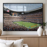 32530647-MGV-FP-36X24-3P_Black-Chicago Bears Stadium Wall Art – Futuristic Dome Arena Canvas Print, Modern Football Concept Design Decor for Man Cave, Bar, or