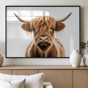 637908607-MGV-FC-93X47-3P_Black-Highland Cow Wall Art Print – Rustic Farmhouse Animal Portrait, Scottish Highland Cattle Canvas, Modern Country Wall Decor for