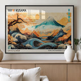 94085549-MGV-FP-36X24-3P_Black-Japanese Wave and Mountain Wall Art – Panoramic Abstract Landscape Canvas Print, Asian Inspired Nature Decor for Living Room,