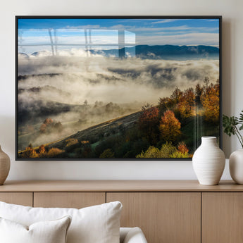 21551192-MGV-FP-36X24-3P_Black-Landscape Wall Art – Autumn Mountain View Canvas Print, Scenic Nature Photography Decor for Bedroom, Living Room, Office, Cabin or