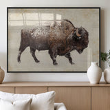 54810031-MGV-FP-36X24-3P_Black-Western Wall Art – Snow Covered Bison Canvas Print, Rustic Wildlife Photography Decor for Bedroom, Living Room, Office, Lodge,
