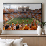 76011417-MGV-FP-36X24-3P_Black-Tennessee Volunteers Wall Art – Neyland Stadium Checkerboard Crowd Canvas Print, Vols Football Game Day Fan Perspective Sports