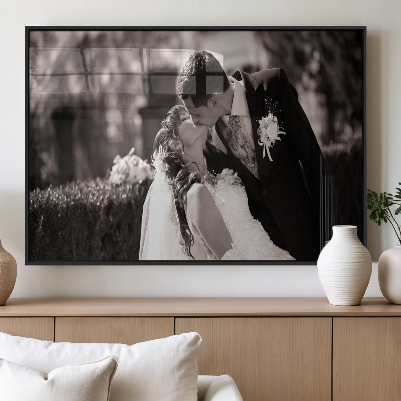 CSTM6030-MGV-FP-36X24-3P_Black-Custom Wedding Photo Print - Custom Wall Art Picture Print, Create Your Own Photo Canvas Print