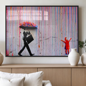 69505-MGV-FP-36X24-3P_Black-Graffiti Girl Wall Art Canvas Print, Framed Urban Contrast Art Picture Print, Vibrant Graffiti Perfect Urban Pop Decor Artwork