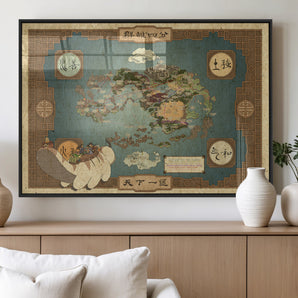 13348-MGV-FP-36X24-3P_Black-Fantasy World Map Canvas Wall Art – Vintage Style Adventure Map Print, Anime-Inspired Decorative Artwork for Living Room, Bedroom, Home or Office