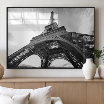 40006-MGV-FP-36X24-3P_Black-Eiffel Tower Wall Art – Black and White Architectural Photo Print, Paris Inspired Decor for Bedroom, Office, Studio or Modern
