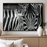 43631-MGV-FP-36X24-3P_Black-Black and White Zebra Wall Art – Modern Animal Print Canvas Artwork for Living Room, Bedroom, or Office Decor