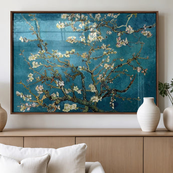 91714-MGV-FP-36X24-3P_Walnut-Almond Blossoms Wall Art – Handcrafted Van Gogh Inspired Floral Canvas Print, Beautiful Nature Decor for Living Room, Bedroom, or