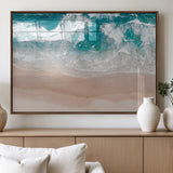 39236-MGV-FP-36X24-3P_Walnut-Ocean Beach Wall Art – Aerial View of Waves and Sand Canvas Print, Coastal Home Decor for Living Room, Bedroom, Office or Beach