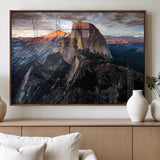 31332-MGV-FP-36X24-3P_Walnut-Mountain Landscape Wall Art – Majestic Sunset Rock Formation Canvas Print, Nature Scenic Decor for Living Room, Office, Cabin or