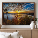 71863-MGV-FP-36X24-3P_Walnut-Lake Sunset Wall Art – Scenic Nature Canvas Print with Trees and Golden Sky, Serene Landscape Decor for Living Room, Bedroom or