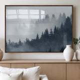 23671-MGV-FP-60X30-3P_Walnut-Misty Forest Wall Art – Serene Foggy Pine Trees Landscape Canvas Print, Tranquil Nature Decor for Living Room, Bedroom or Office
