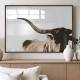 35866-MGV-FP-60X30-3P_Walnut-Texas Longhorn Wall Art – Rustic Western Bull Canvas Print, Farmhouse Animal Photography Decor for Living Room, Office, or Ranch