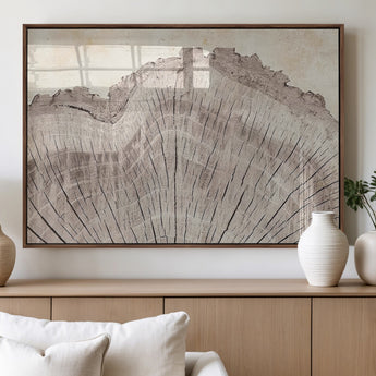 67528-MGV-FP-36X24-3P_Walnut-Wood Ring Wall Art Canvas Print, Framed Tree Ring Art Picture Print, Rustic Tree Ring Perfect Neutral Boho Decor Artwork