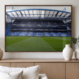 59508-MGV-FP-36X24-3P_Walnut-Chelsea Stadium Wall Art – Stamford Bridge Football Arena Canvas Print, Iconic Soccer Artwork for Living Room, Office, Game Room