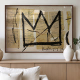 37215-MGV-FP-36X24-3P_Walnut-Abstract Crown Wall Art – Urban Graffiti Style Canvas Print Modern Street Art Design, Bold Contemporary Decor for Living Room,