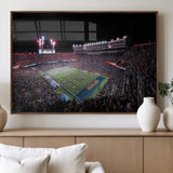 46899-MGV-FP-60X30-3P_Walnut-Ben Hill Griffin Stadium Wall Art Canvas Print, Framed Football Stadium Art Picture Print, Florida Football Stadium Perfect Sport
