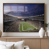 52712-MGV-FP-36X24-3P_Walnut-Gillette Stadium Field Wall Art Canvas Print, Framed Massachusetts Stadium Art Picture Print, Gillette Stadium Perfect Sport Room