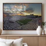 38807-MGV-FP-36X24-3P_Walnut-Beaver Stadium Wall Art Canvas Print, Framed Beaver Stadium Field Art Picture Print, Football Stadium Perfect Sport Room Decor