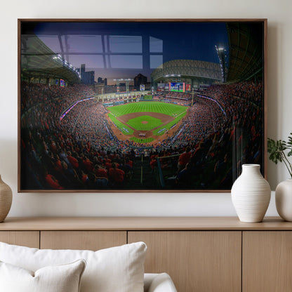 44322-MGV-FP-60X30-3P_Walnut-Minute Maid Park Wall Art Canvas Print, Framed Houston Astros Stadium Art Picture Print, Houston Astros Field Perfect Sports Room