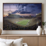 50825-MGV-FP-60X30-3P_Walnut-Notre Dame Stadium Wall Art Canvas Print, Framed Indiana Stadium Art Picture Print, Football Stadium Perfect Sports Room Decor
