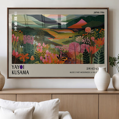 75719-MGV-FP-36X24-3P_Walnut-Botanical Mountain Valley Wall Art – Panoramic Nature Canvas Print, Vibrant Floral Field Artwork for Living Room, Bedroom, Office,