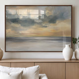 45544-MGV-FP-36X24-3P_Walnut-Ocean Sunset Wall Art – Serene Seascape Canvas Print with Golden Sky and Calm Water, Coastal Beach Artwork for Living Room,