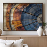 96890915-MGV-FP-36X24-3P_Walnut-Abstract Tree Ring Wall Art – Rustic Nature Canvas Print with Wood Grain Texture, Modern Earth Tone Artwork for Office, Living