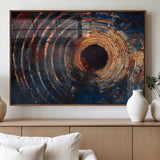 10017879-MGV-FP-36X24-3P_Walnut-Wood Tree Ring Wall Art Canvas Print, Framed Natural Wood Art Picture Print, Rustic Tree Slice Perfect Rustic Decor Artwork