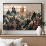 46509506-MGV-FP-60X30-3P_Walnut-Mountain Wall Art – Sunset Canvas Print, Nature Inspired Artwork, Scenic Wall Decor for Living Room, Bedroom, Office