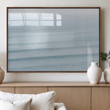47814787-MGV-FP-36X24-3P_Walnut-Ocean Waves Wall Art Canvas Print, Framed Solo Surfer Art Picture Print, Wave Lines Perfect Minimalist Ocean Decor Artwork