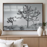 29996209-MGV-FP-36X24-3P_Walnut-Joshua Tree Art Wall Art Canvas Print, Framed Black White Landscape Art Picture Print, Desert Tree Decor Perfect Southwestern Boho
