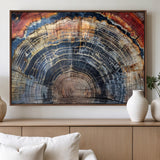 38987581-MGV-FP-36X24-3P_Walnut-Tree Ring Art Wall Art Canvas Print, Framed Rustic Wall Decor Art Picture Print, Nature Grain Print Perfect Modern Rustic Decor