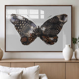 99831147-MGV-FP-36X24-3P_Walnut-Spotted Butterfly Wall Art Canvas Print, Framed Neutral Insect Theme Art Picture Print, Earthy Wing Pattern Perfect Modern Rustic