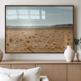 55918919-MGV-FP-36X24-3P_Walnut-Desert Landscape Wall Art – Golden Grass Plains and Mountain Horizon Canvas Print, Southwest Nature Photography Decor for Living