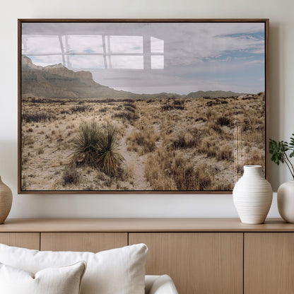 20681831-MGV-FP-36X24-3P_Walnut-Desert Landscape Wall Art – Southwestern Mountain Canvas Print, Rustic Western Nature Photography Decor for Living Room, Office,