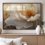 29539087-MGV-FP-36X24-3P_Walnut-Floral Wall Art – Elegant White and Gold Bloom Canvas Print, Romantic Modern Flower Artwork for Bedroom, Living Room, or Office