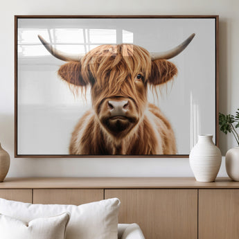 637908607-MGV-FC-93X47-3P_Black-Highland Cow Wall Art Print – Rustic Farmhouse Animal Portrait, Scottish Highland Cattle Canvas, Modern Country Wall Decor for