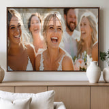 CSTM912-MGV-FP-36X24-3P_Walnut-Framed Wedding Canvas Print - Custom Wall Art Keepsake for Couples, Elegant Home Decoration Gift, Create Your Own Photo Canvas