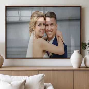 CSTM6030-MGV-FP-36X24-3P_Walnut-Custom Canvas Wall Art – Personalized Photo Print for Wedding, Anniversary or Gift, Ready to Hang Canvas for Home Decor