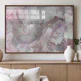 16416-MGV-FP-36X24-3P_Walnut-Blush Marble Wall Art Canvas Print, Framed Rose Gold Art Picture Print, Pink Cloudy Perfect Modern Glam Decor Artwork