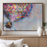 18792-MGV-FP-60X30-3P_Walnut-Up Movie House Wall Art Canvas Print, Framed Carls Journey Art Picture Print, Up Inspired Perfect Animated Whimsical Decor Artwork