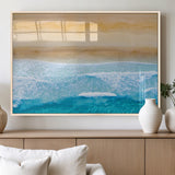 43046-MGV-FP-36X24-3P_Natural-Aerial Beach Wall Art – Serene Ocean Waves & Sandy Shore Canvas Print, Coastal Home Decor for Living Room, Bedroom or Office