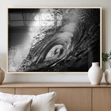 22702-MGV-FP-60X30-3P_Natural-Black and White Ocean Wave Wall Art – Powerful Surf Curl Photography Canvas Print, Modern Coastal Decor for Living Room, Office or