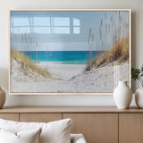 58498-MGV-FP-60X30-3P_Natural-White Sandy Beach Wall Art – Panoramic Coastal Canvas Print, Ocean View Decor for Living Room, Bedroom, Office, Relaxing Seaside