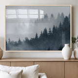 23671-MGV-FP-36X24-3P_Natural-Misty Forest Wall Art – Serene Foggy Pine Trees Landscape Canvas Print, Tranquil Nature Decor for Living Room, Bedroom or Office